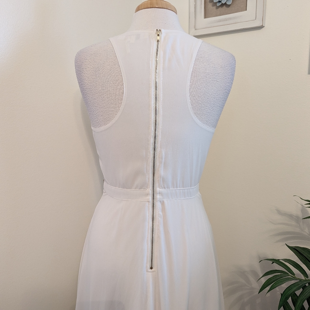Modern Vintage Boutique Embellished Gown White Gold Medium - Picture 8 of 13